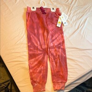 C.C Kids Red and Pink Swirl Joggers